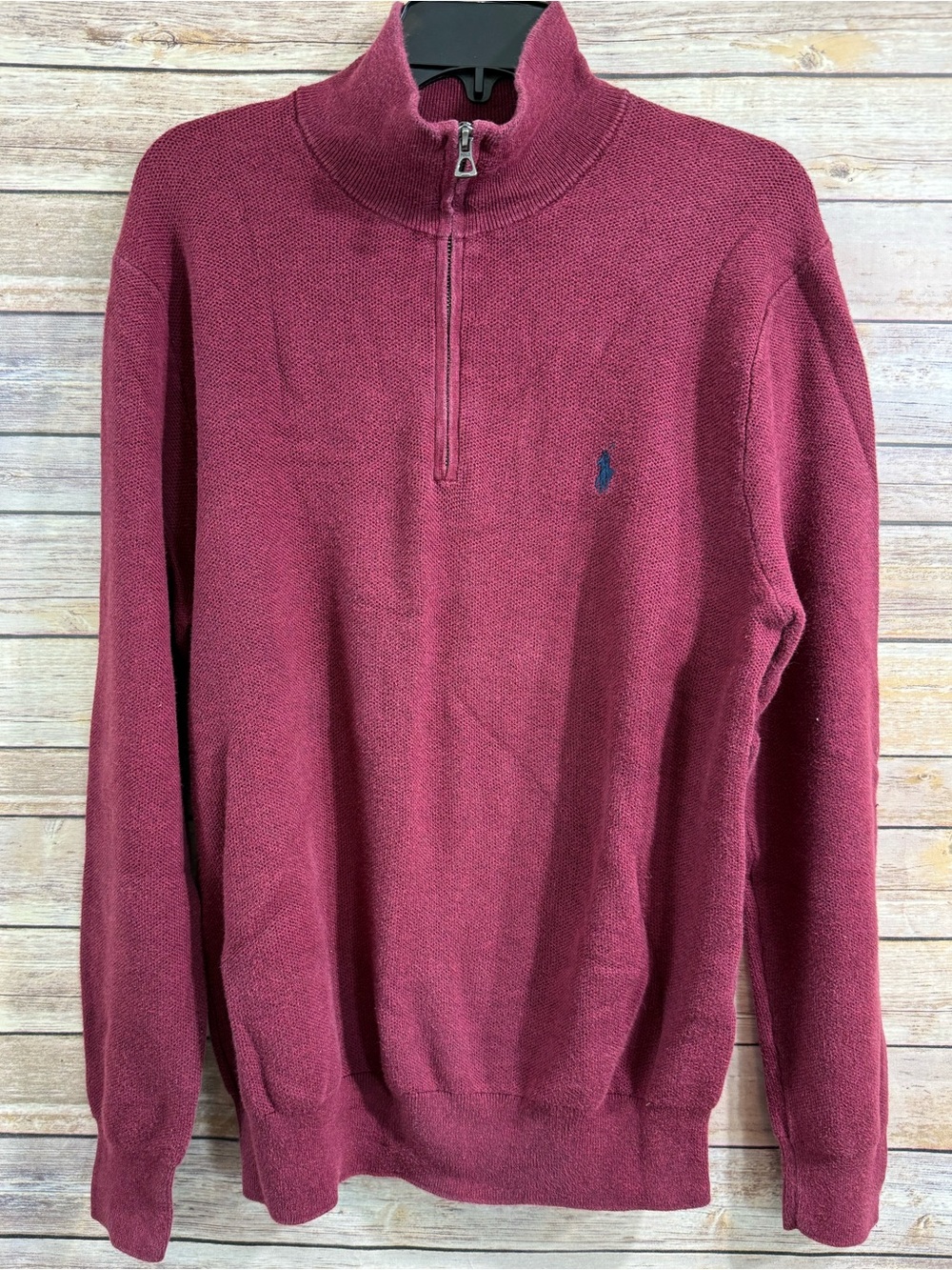 Polo Ralph Lauren Men’s Quarter Zip Pullover Sweater Burgundy Maroon size Large
